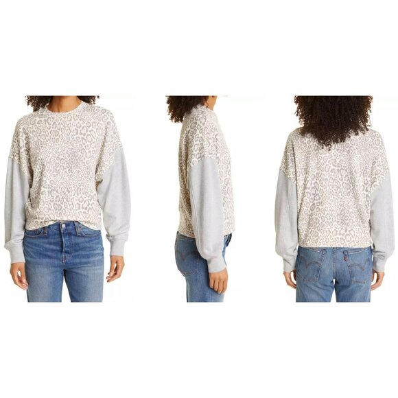 RAILS NWT ALICE COTTON BLEND MIXED GREY CHEETAH SWEATSHIRT. SIZE S - Picture 5 of 11